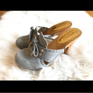 Michael kors light blue suede mules